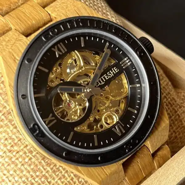 ⁦ساعة خشبية بلاك روك مان - رجالي⁩ - الصورة ⁦4⁩